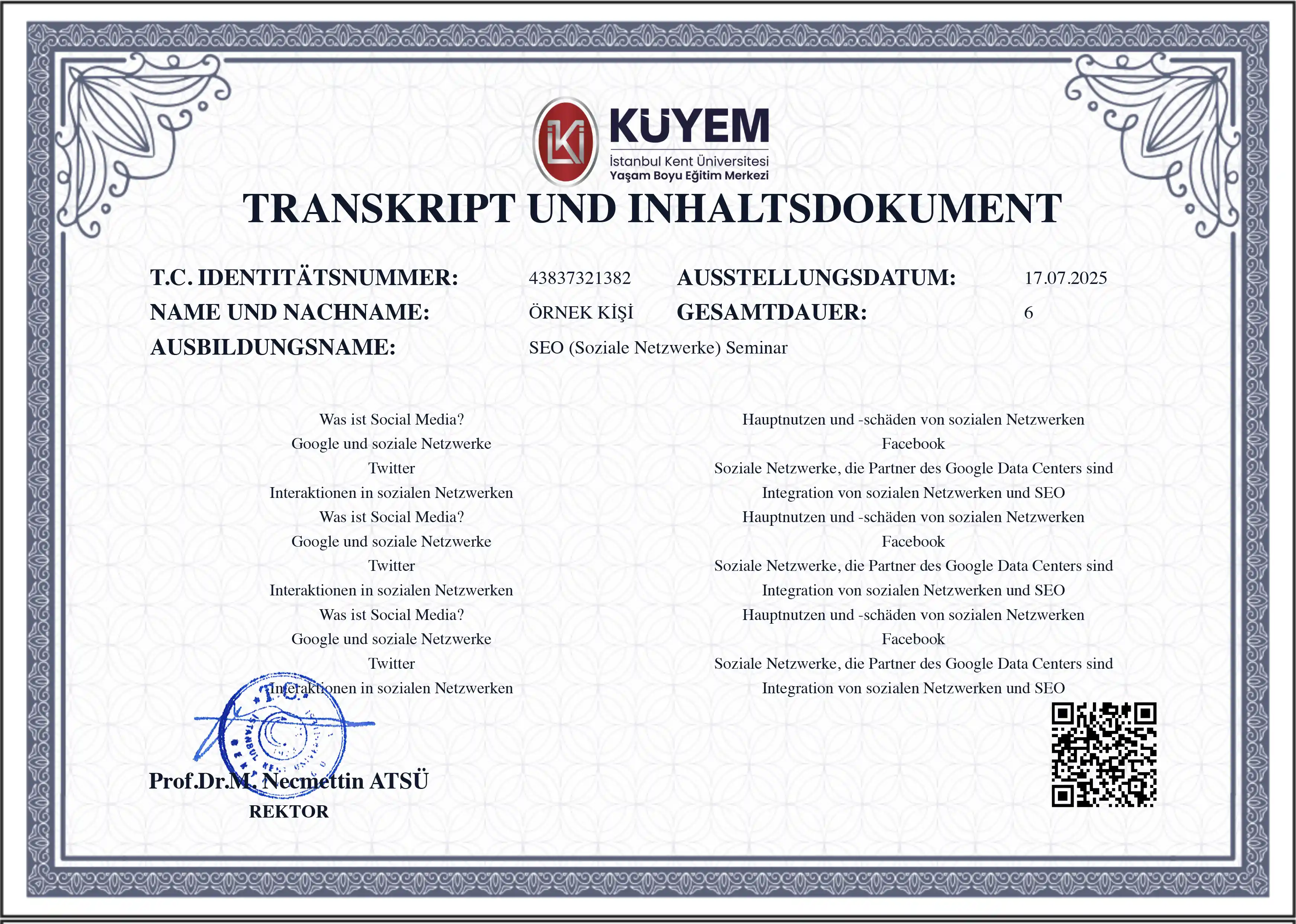 Eğitim Almanca Transkripti