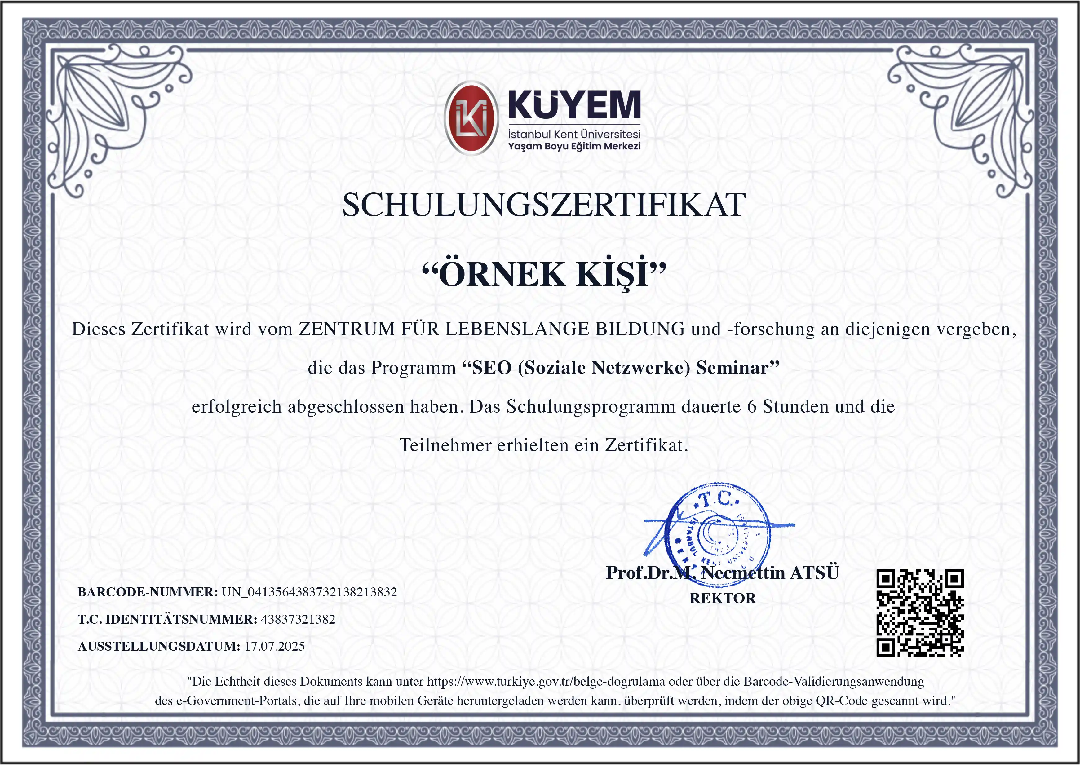 Eğitim Almanca Sertifikası