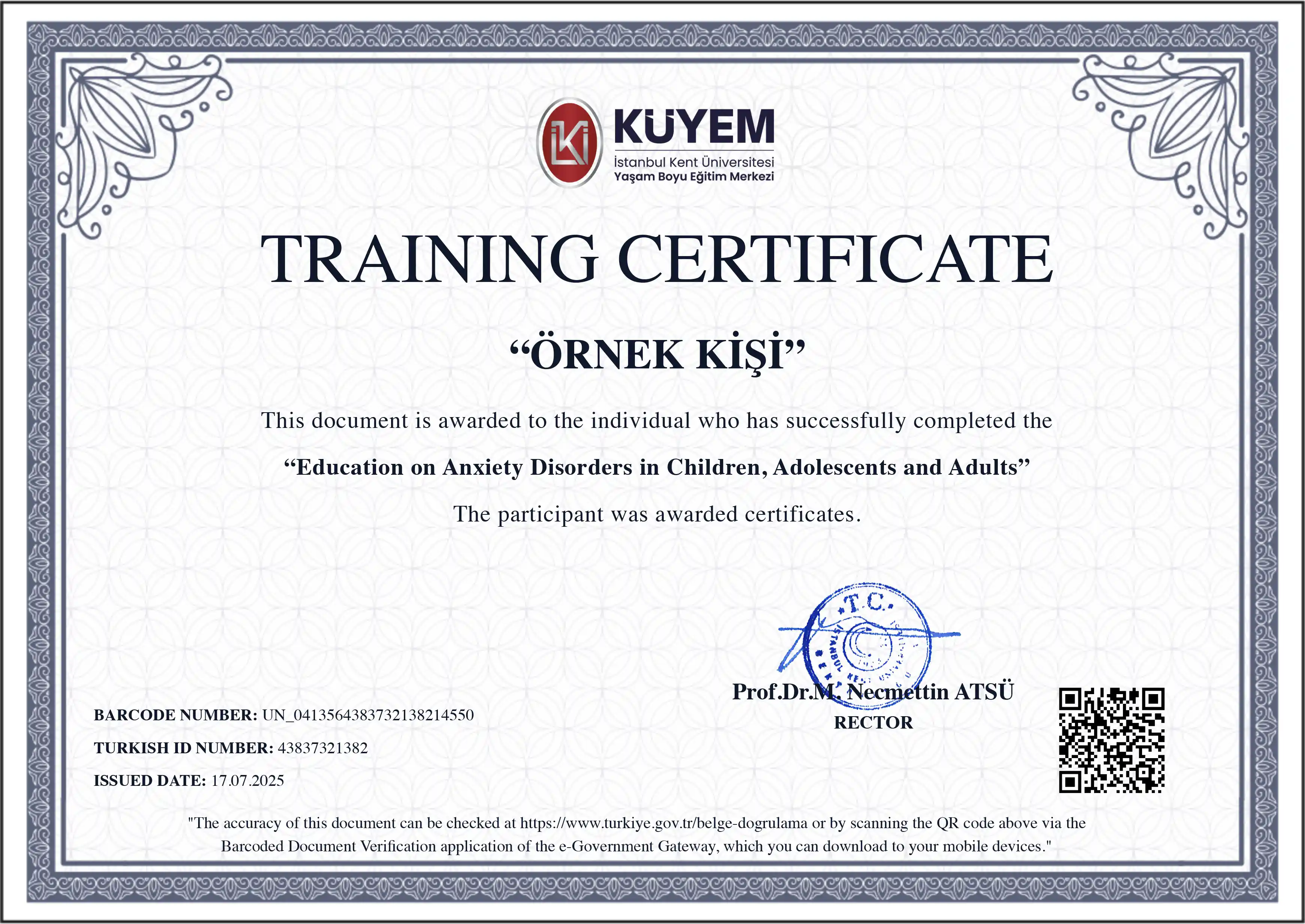 Eğitim İngilizce Sertifikası