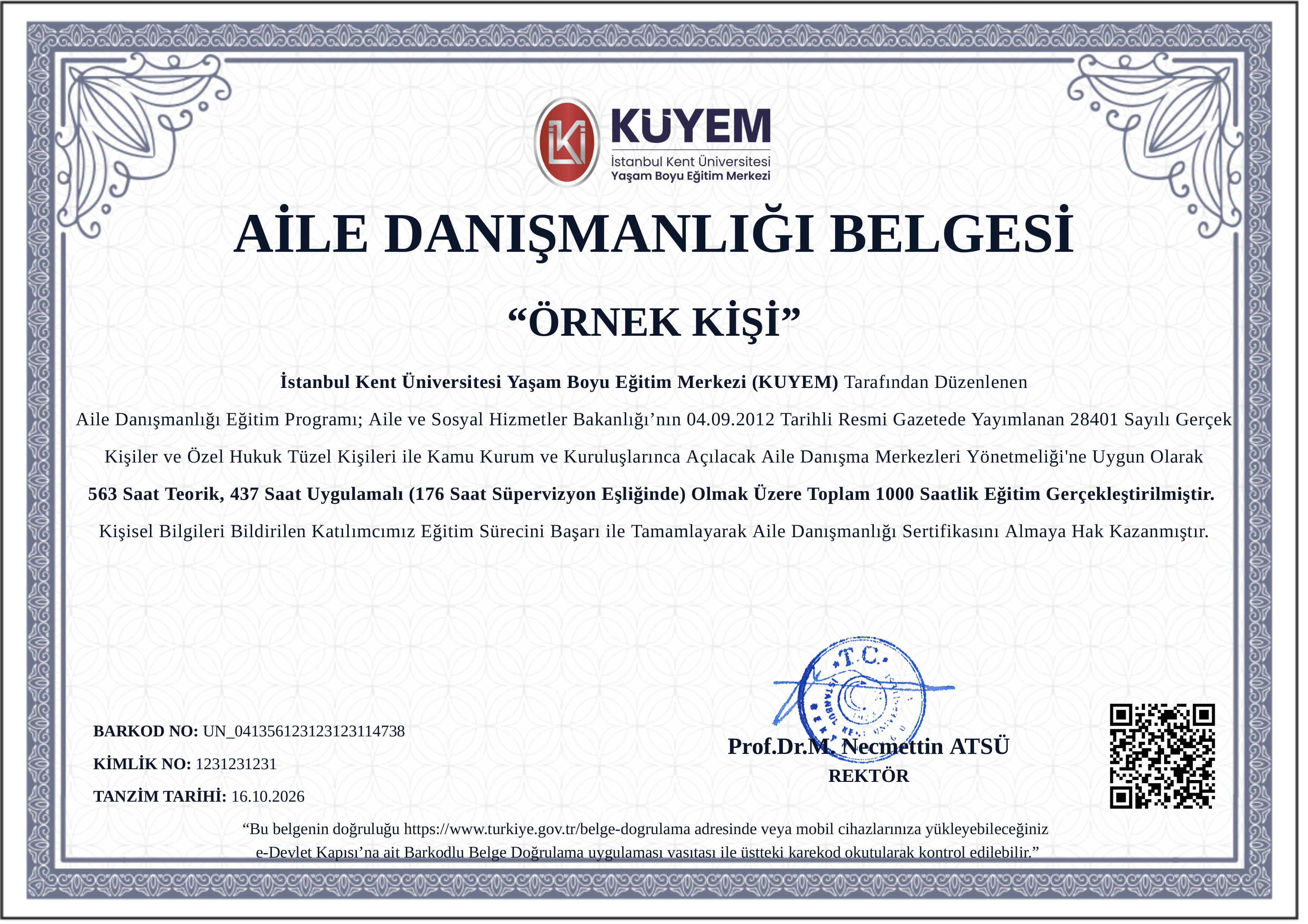 Eğitim İngilizce Belgesi