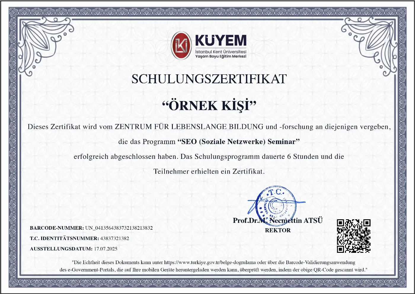 Eğitim Almanca Belgesi