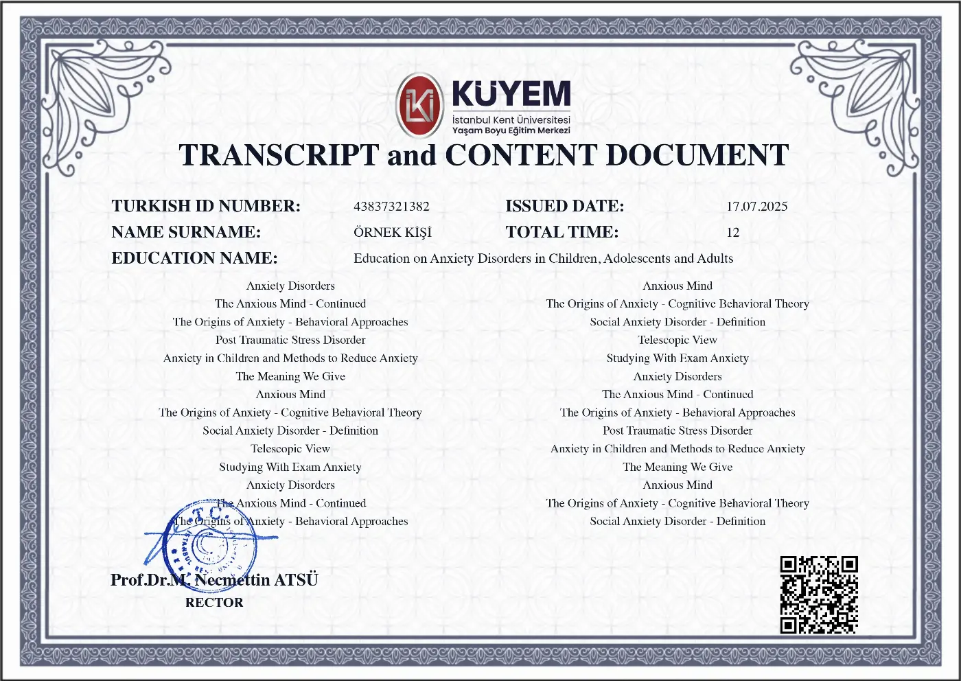 Eğitim İngilizce Transkripti