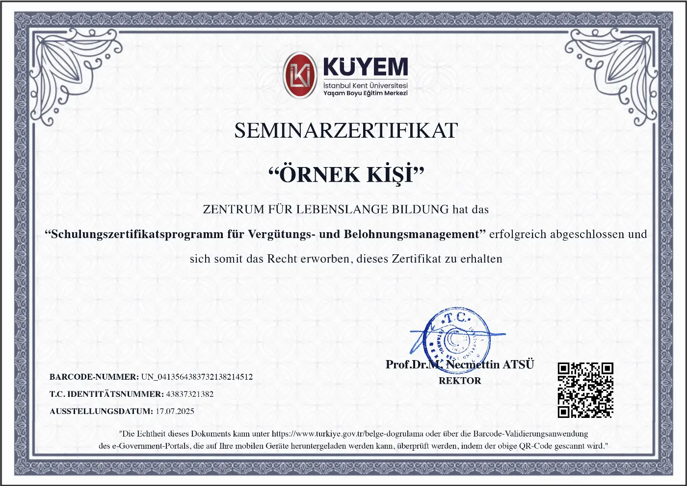 Eğitim Almanca Belgesi