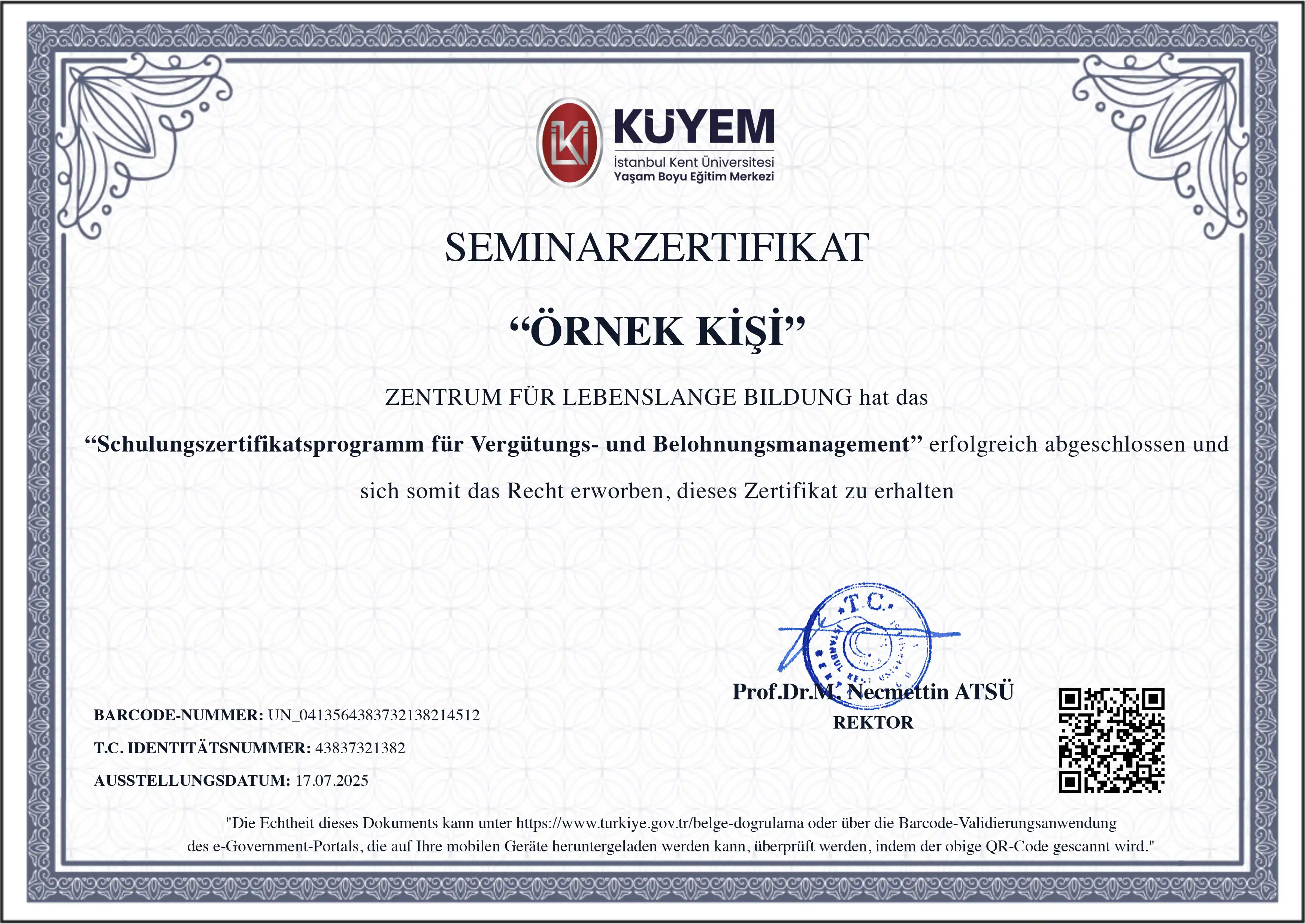 Eğitim Almanca Sertifikası