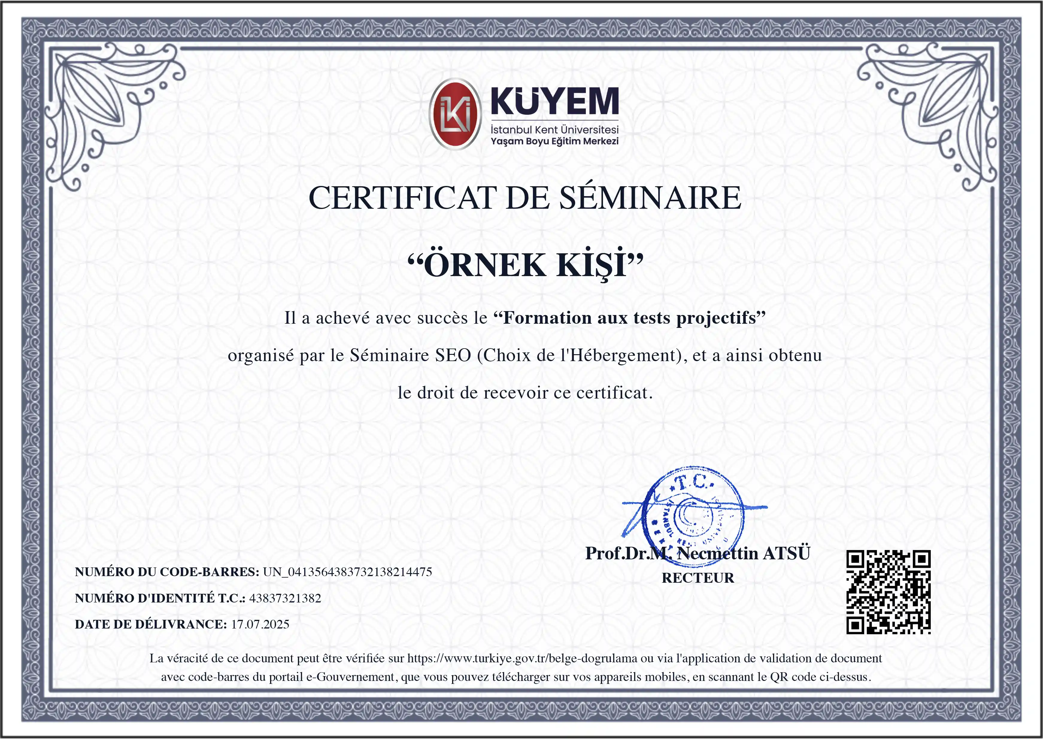 Eğitim Fransızca Sertifikası