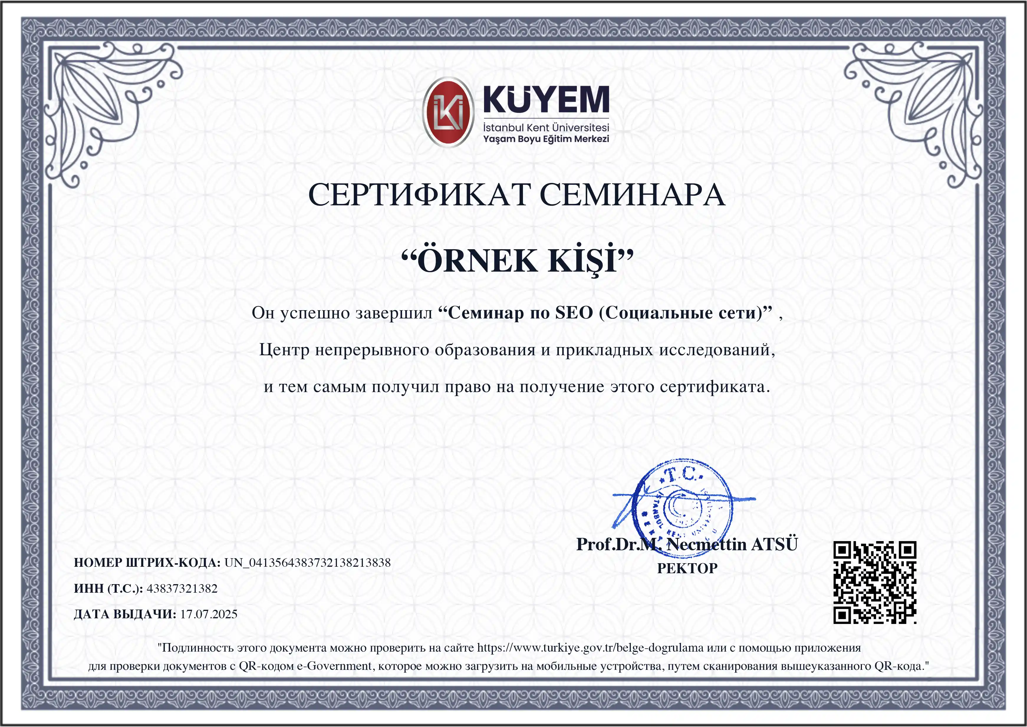 Eğitim Fransızca Sertifikası