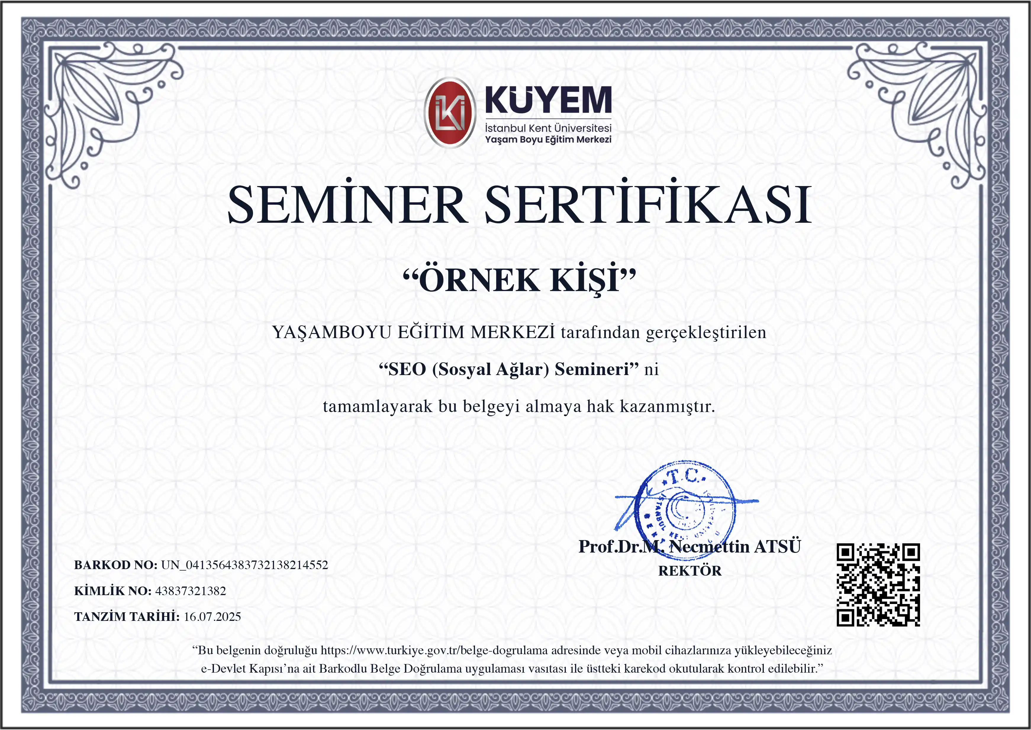 Eğitim İngilizce Sertifikası