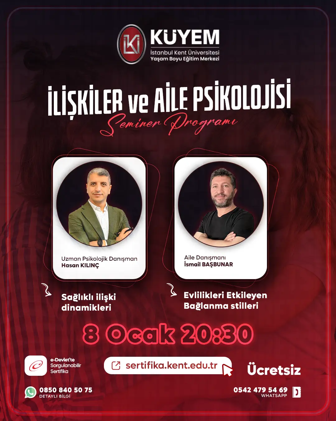 İlişkiler ve Aile Psikolojisi Ücretsiz Seminer Programı