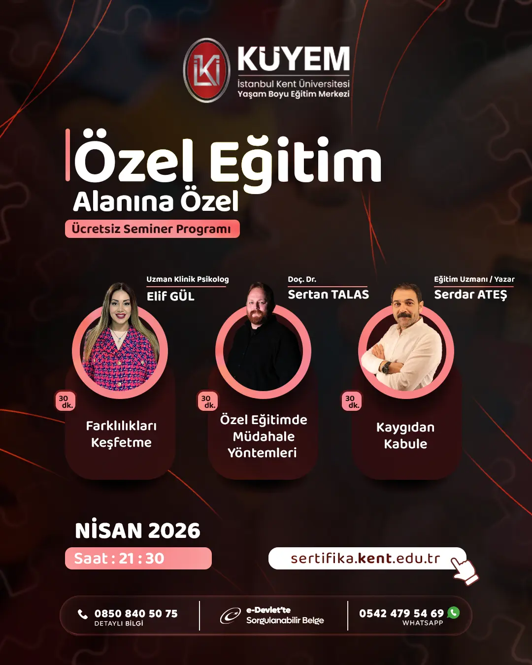 Özel Eğitim Alanına Özel Ücretsiz Seminer Programı