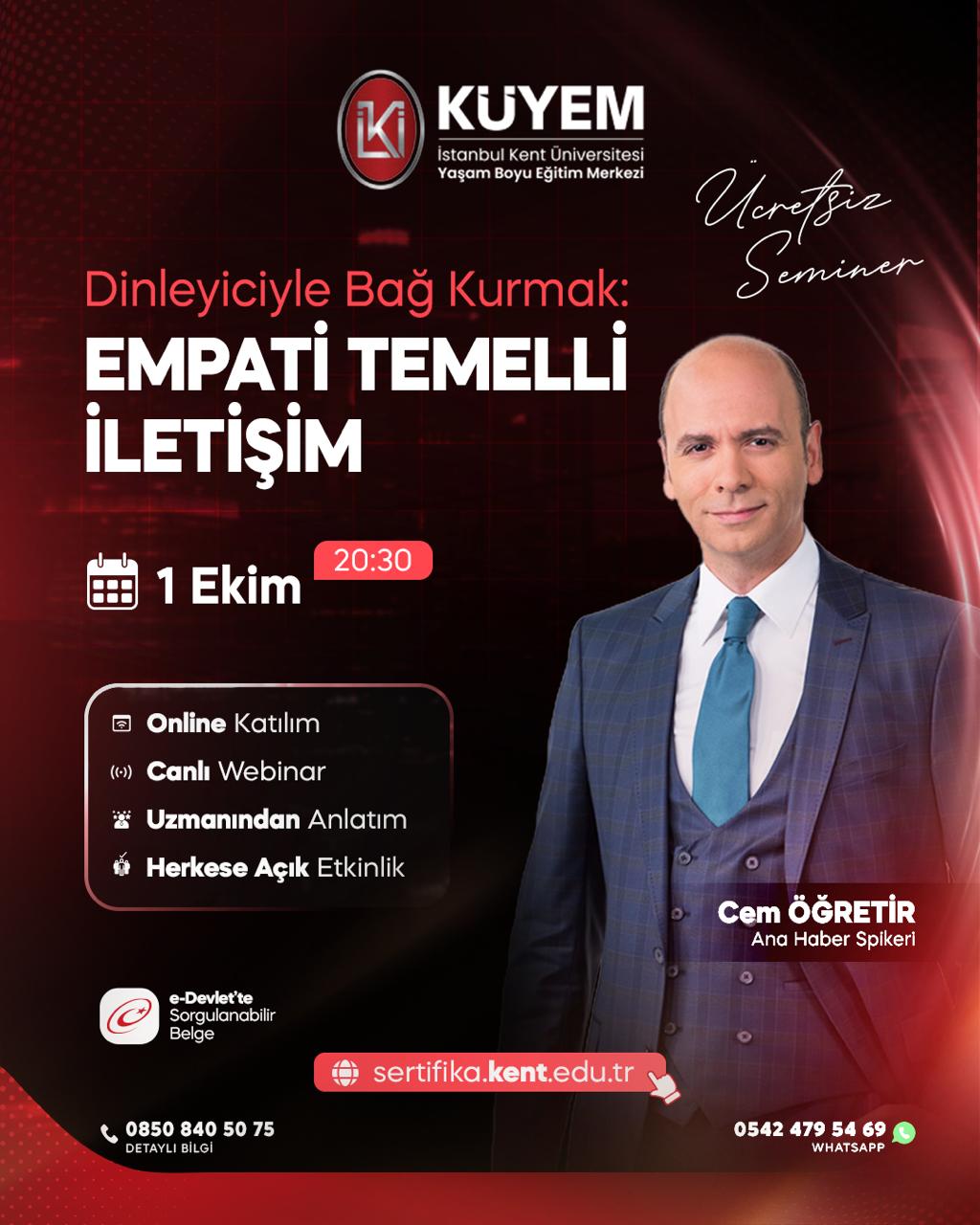 Dinleyiciyle Bağ Kurmak: Empati Temelli İletişim Seminer Programı
