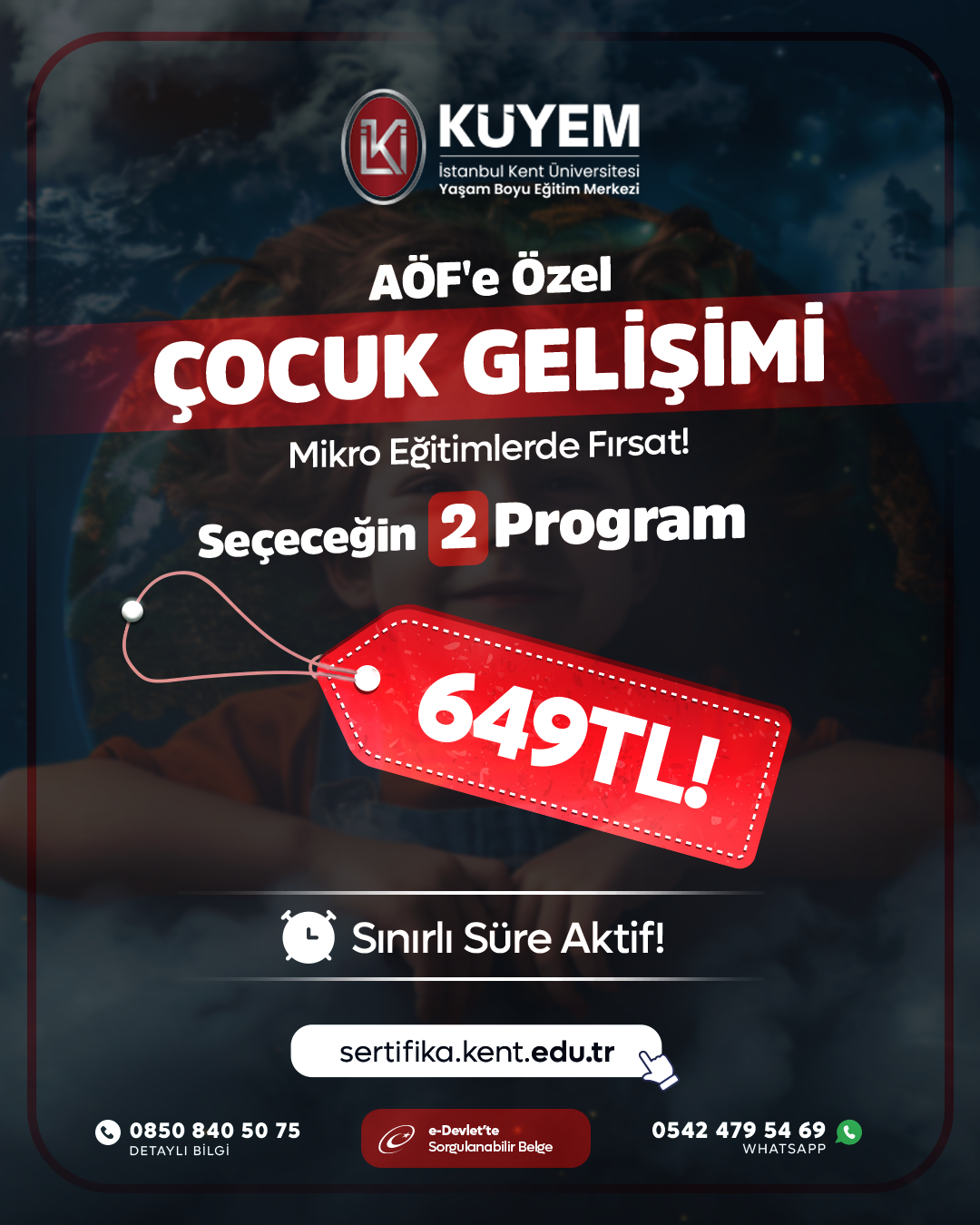 AÖF Özel Çocuk Gelişimi Eğitimlerinde Fırsat