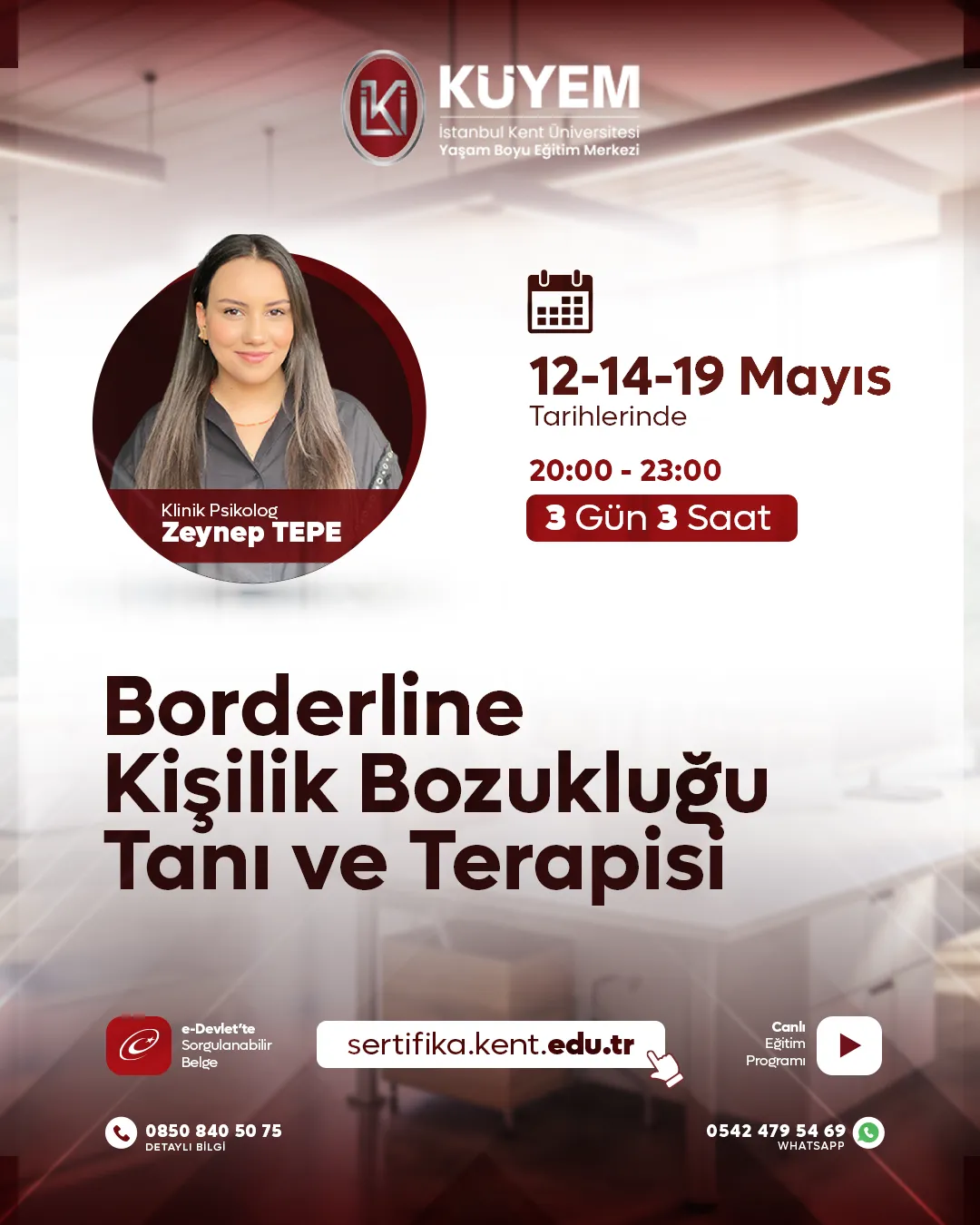 Borderline Kişilik Bozukluğu Tanı ve Terapisi Eğitim Programı (Canlı)
