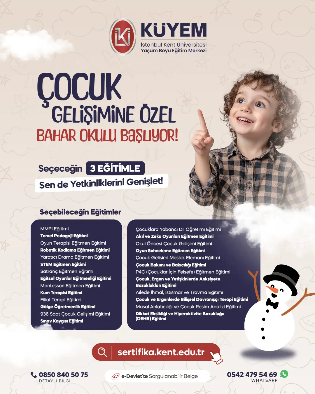 Çocuk Gelişimi Alanına Özel Kış Okulu