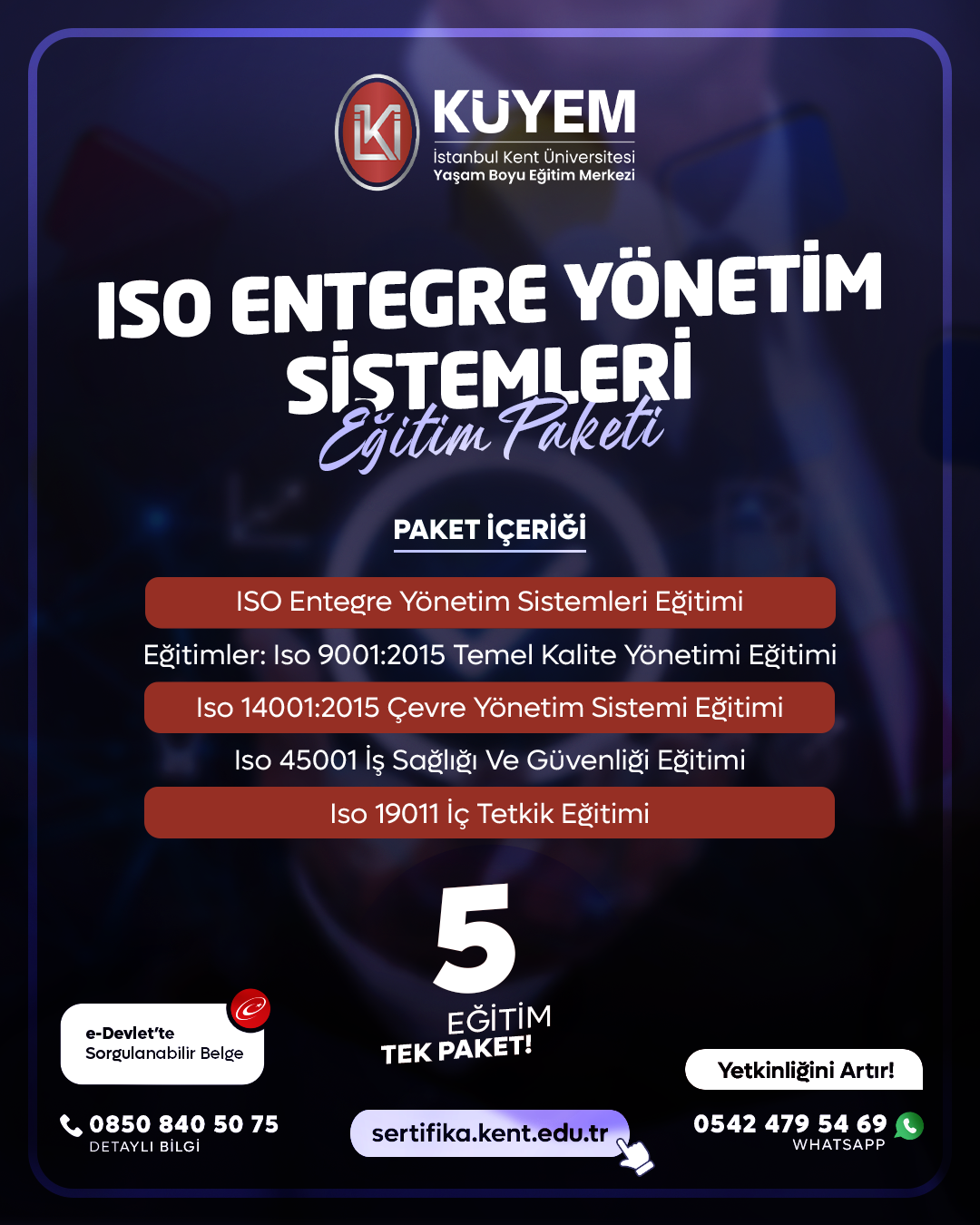 ISO Entegre Yönetim Sistemleri Eğitim Paket Programı