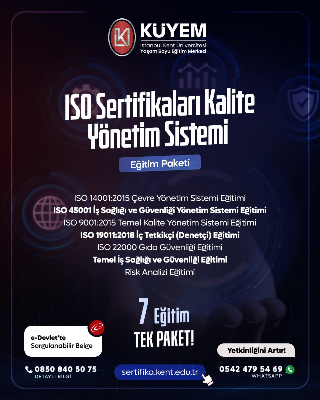 Iso Kalite Yönetim Sistemi Eğitim Paket Programı