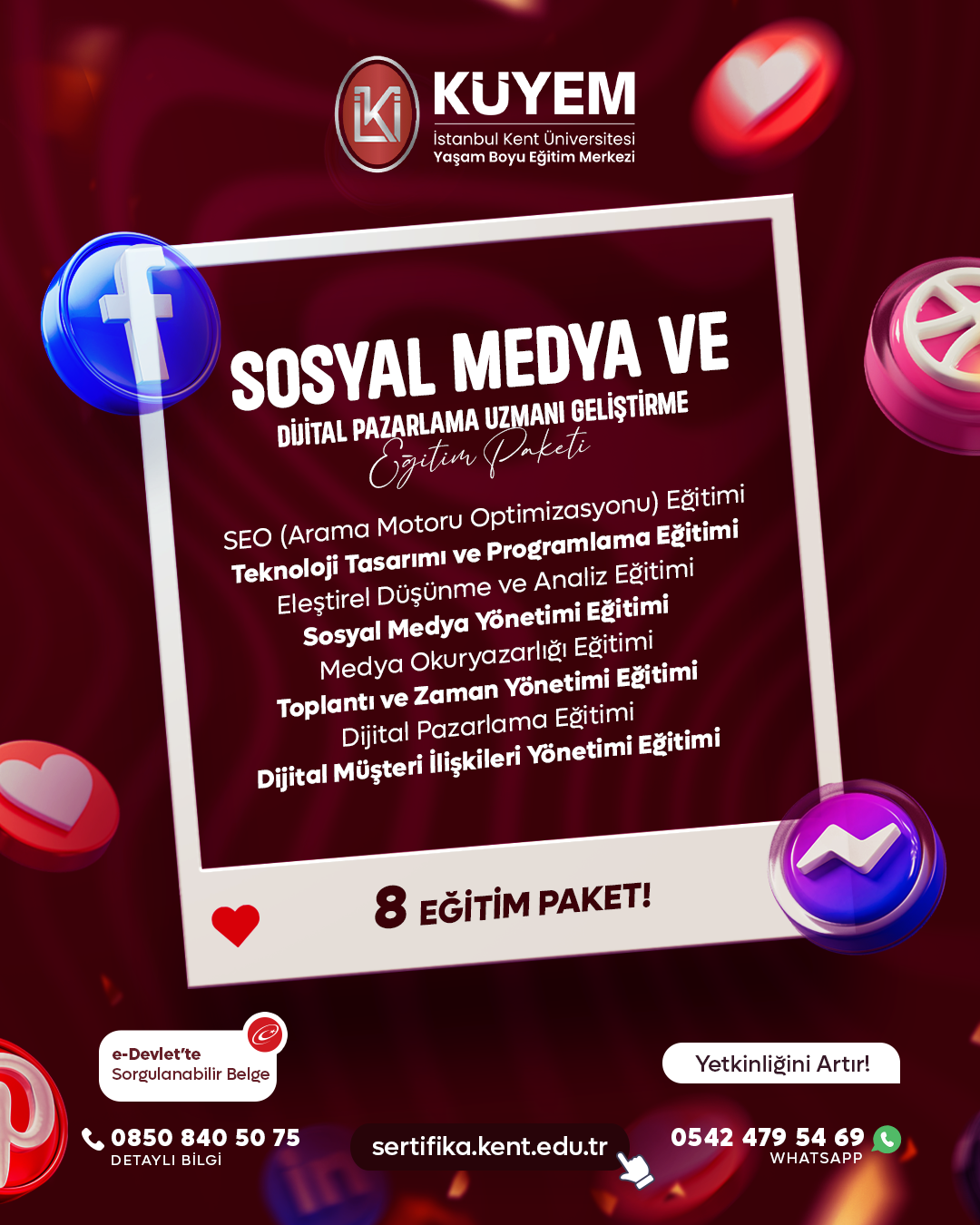 Sosyal Medya Ve Dijital Pazarlama Uzmanı Geliştirme Eğitim Paket Programı