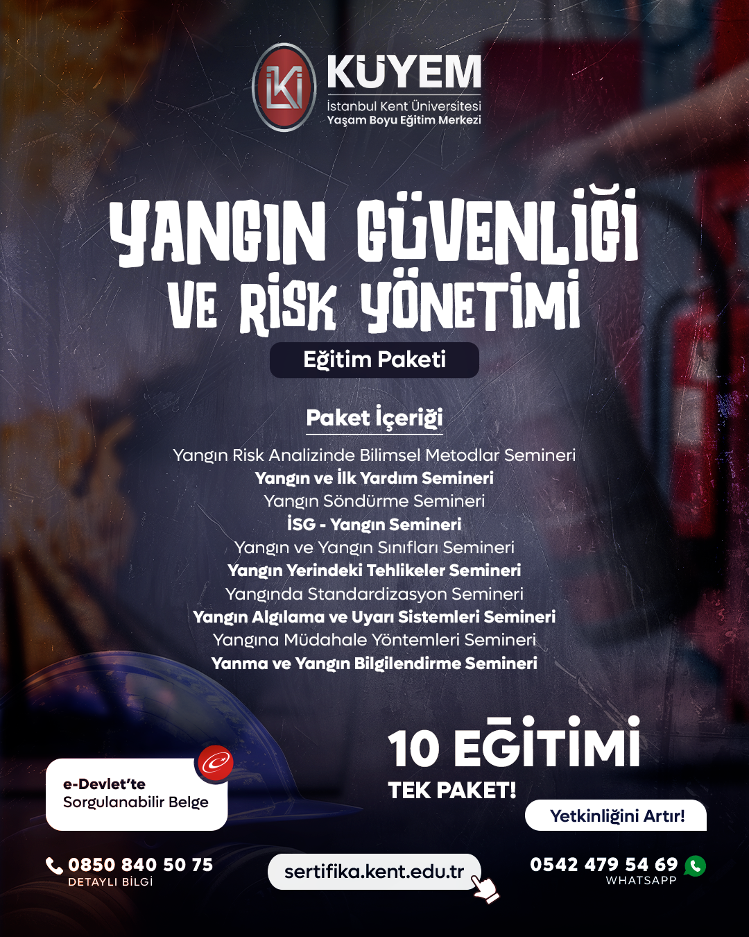 Yangın Güvenliği Ve Risk Yönetimi Eğitim Paket Programı