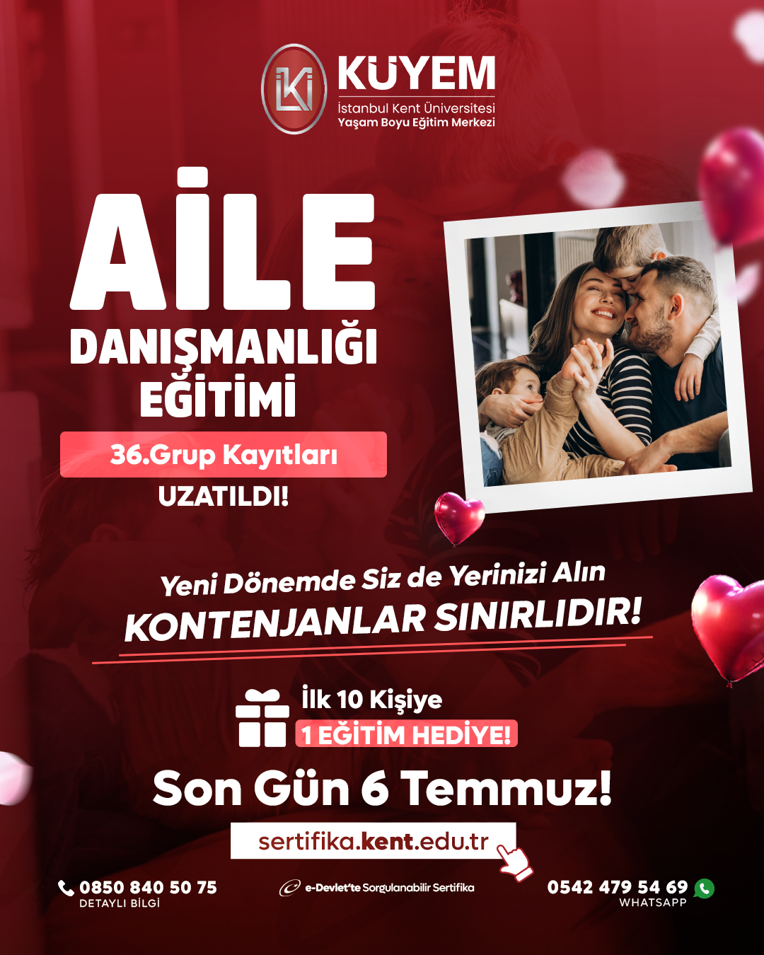 Aile Danışmanlığı Eğitimi 36. Grup Kayıtları Uzatıldı