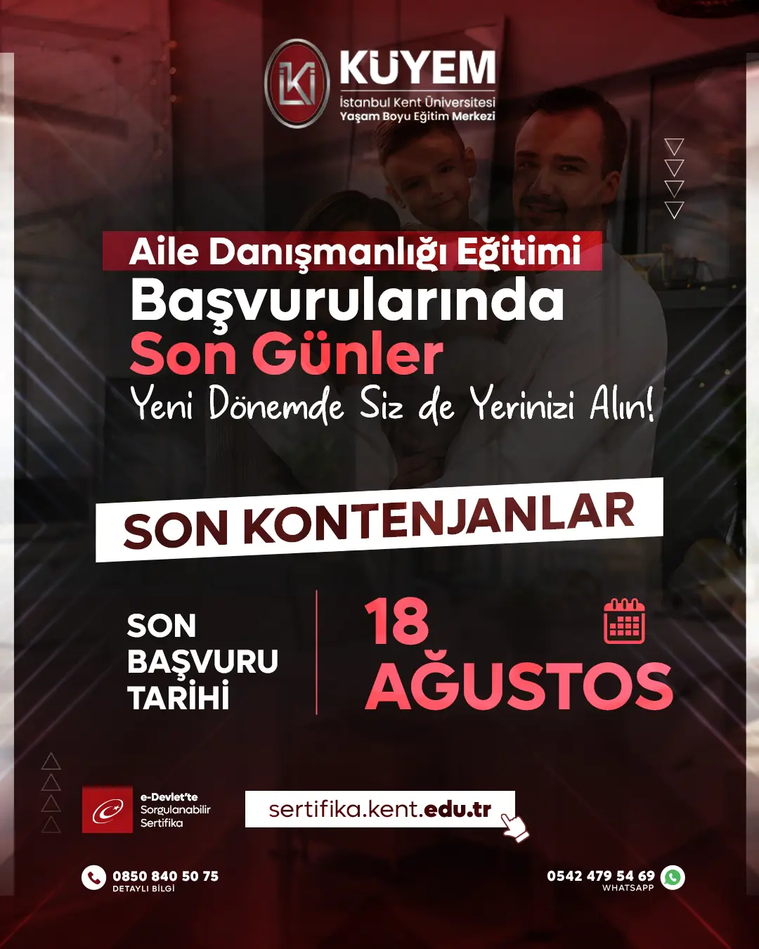 Aile Danışmanlığı Eğitimi 38. Grup Kayıtlarında Son Günler!