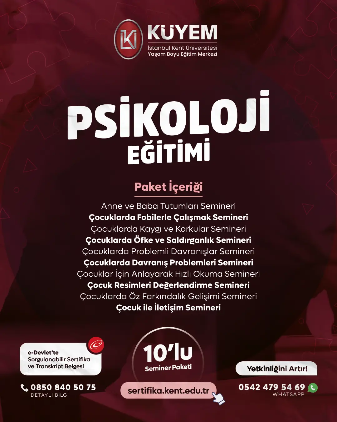 Psikoloji Eğitimi (10'Lu Seminer Paketi) Sertifika Paket Programı