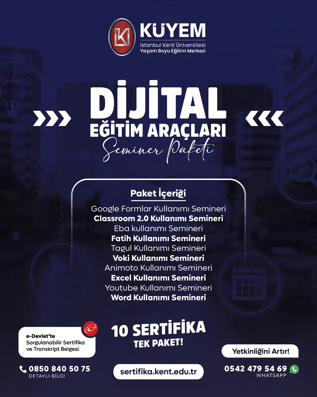 Dijital Eğitim Araçları Seminer Sertifika Paket Programı