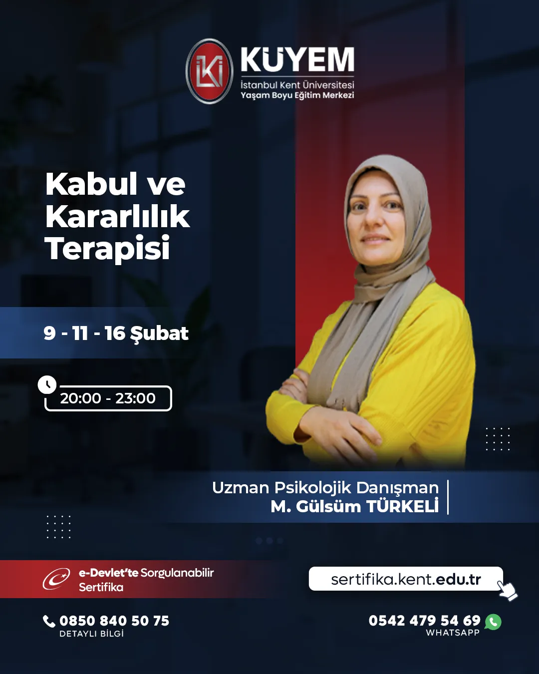 Kabul ve Kararlılık Terapisi Sertifika Programı (CANLI) 