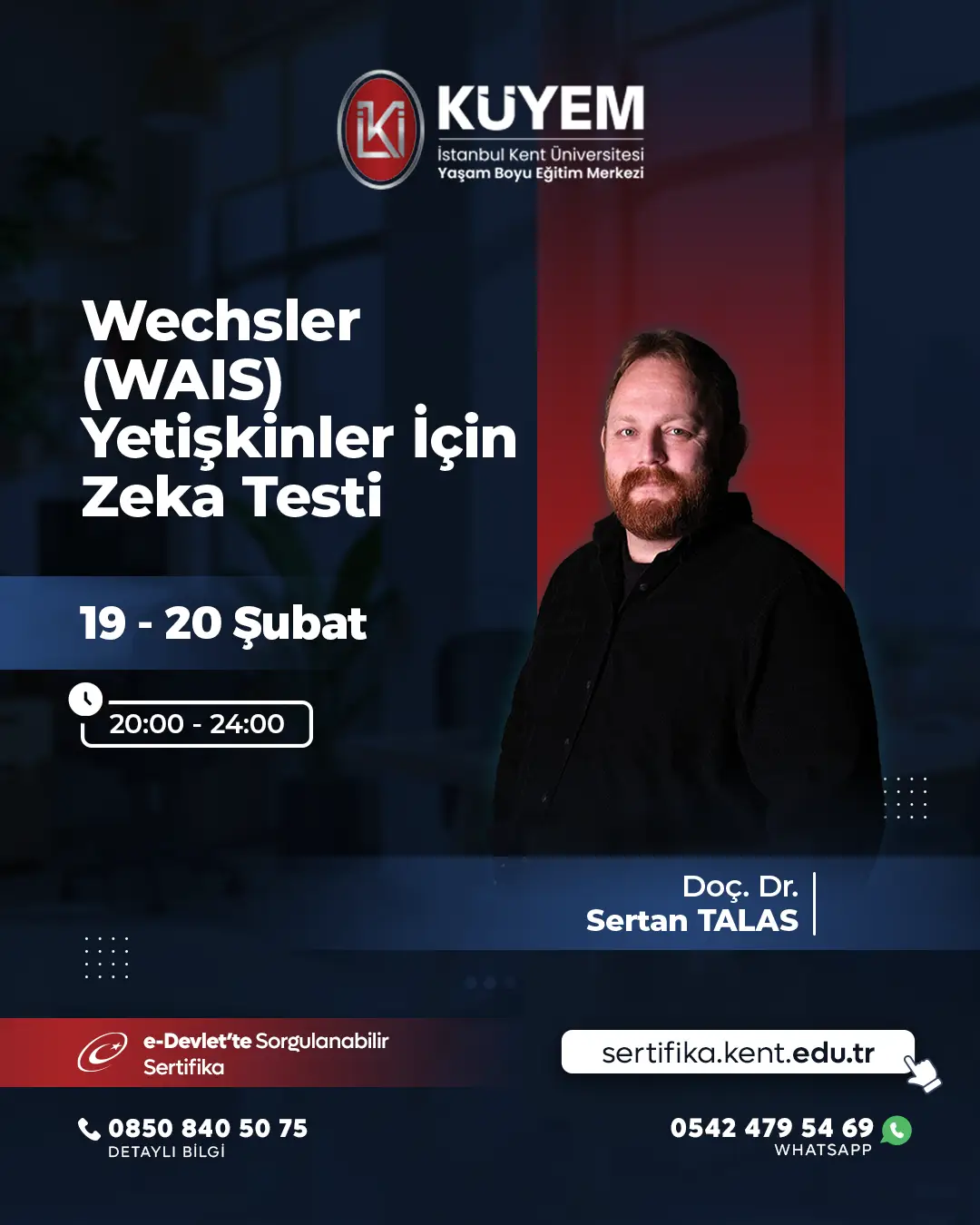 Wechsler (WAIS) Yetişkinler İçin Zeka Testi Sertifika Programı (CANLI)