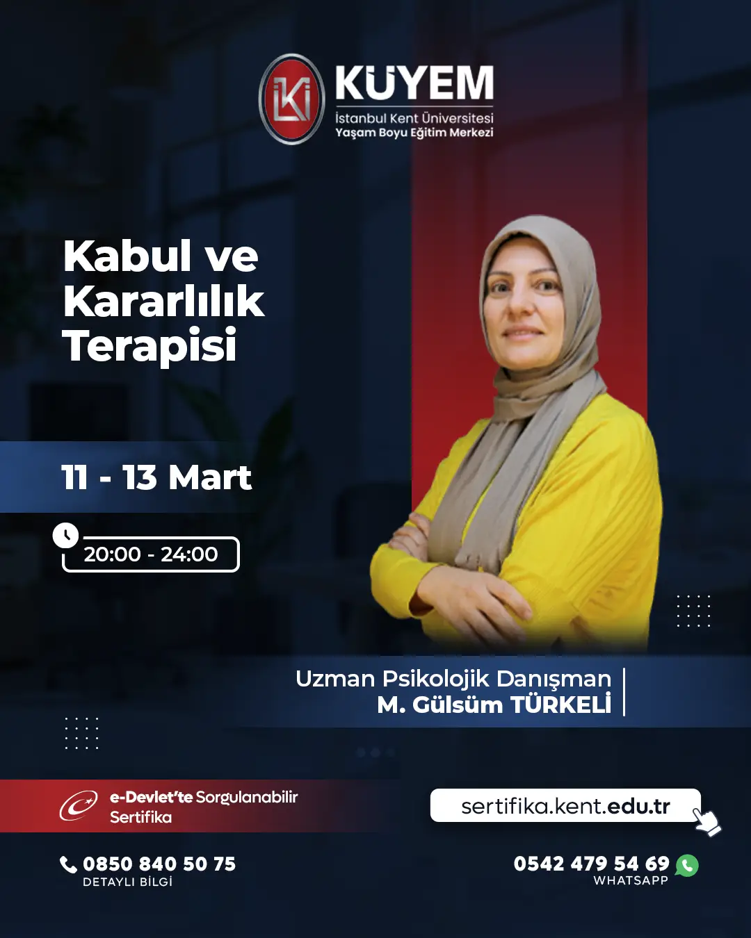 Kabul ve Kararlılık Terapisi Sertifika Programı (CANLI) 