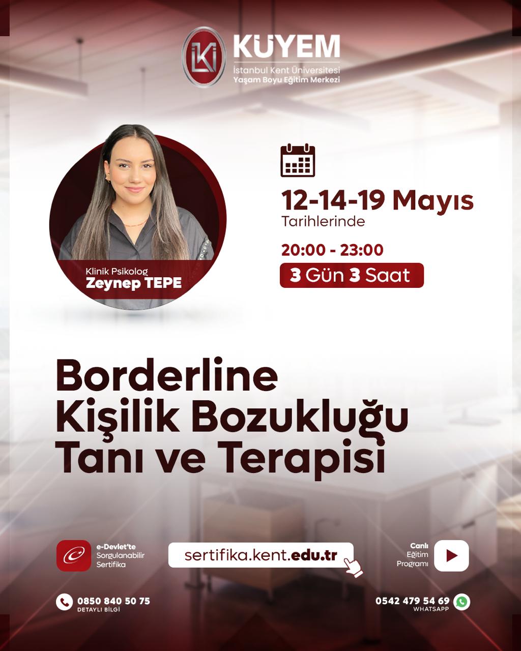 Borderline Kişilik Bozukluğu Tanı ve Terapisi Sertifika Programı (Canlı)