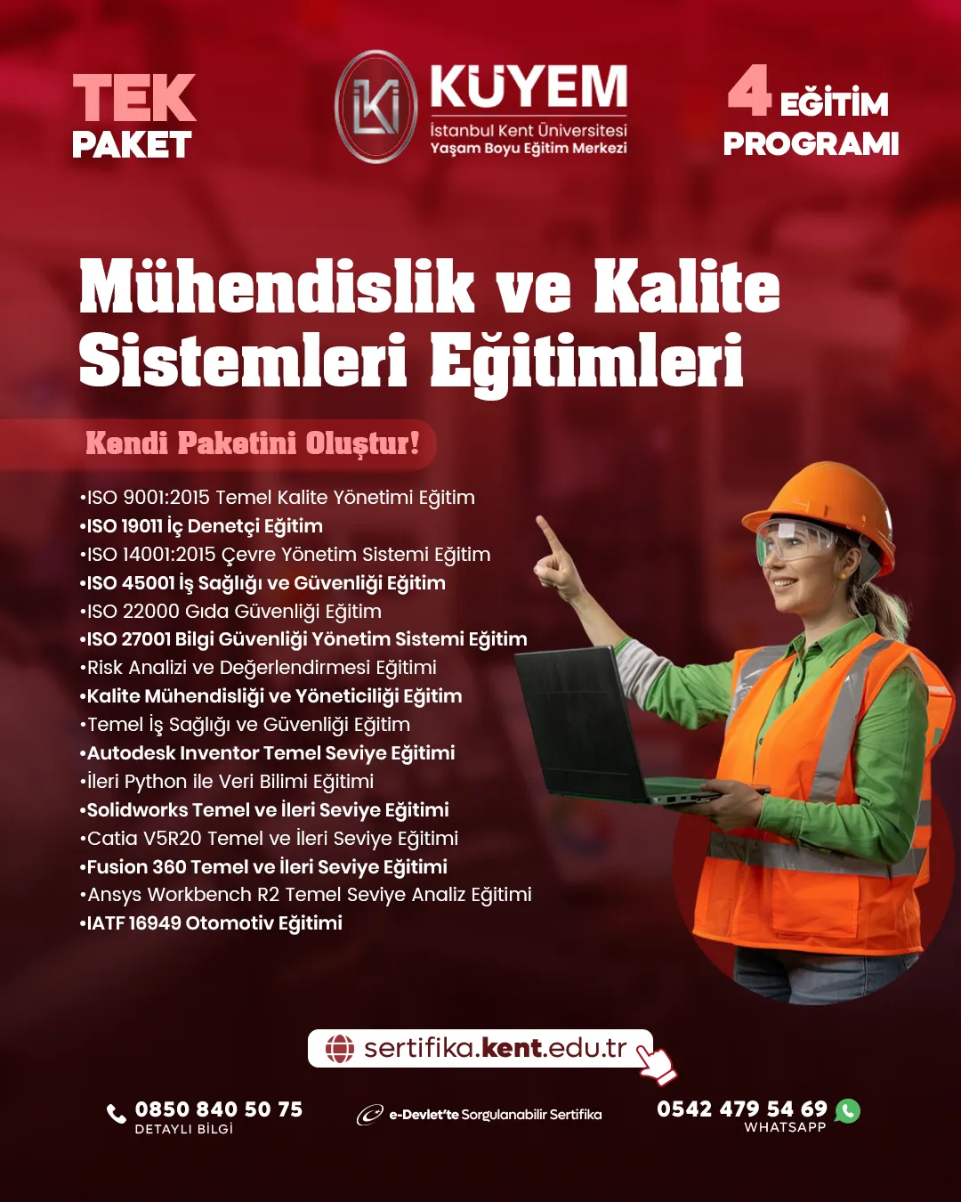 Mühendislik ve Kalite Sistemleri Eğitimleri - Kendi Paketini Oluştur!