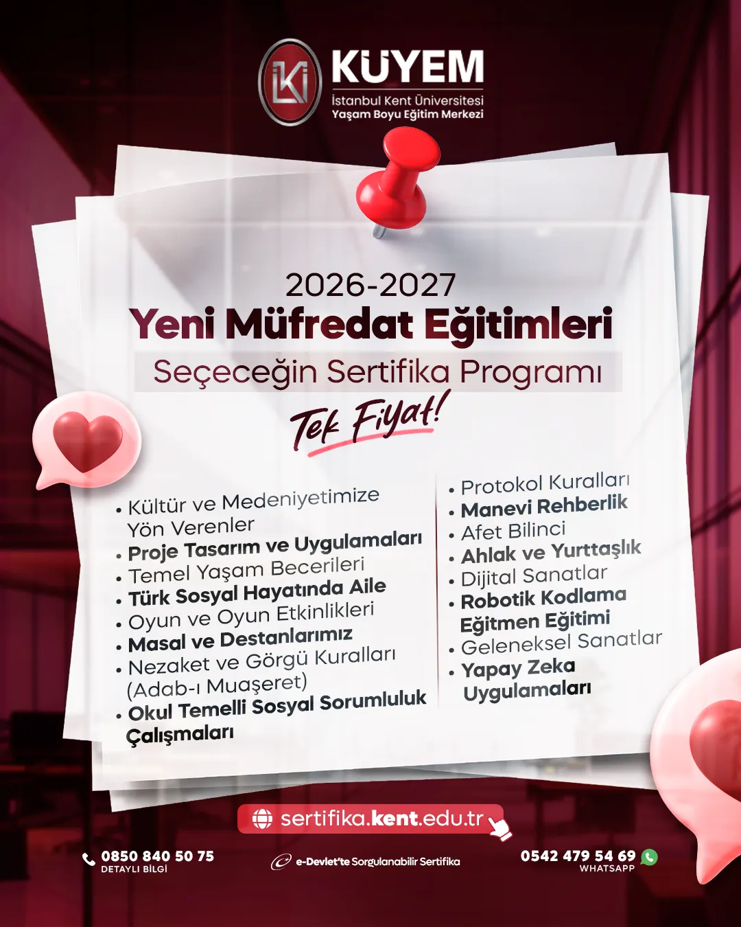 2026-2027 Yeni Müfredat Eğitimleri Tek Fiyat
