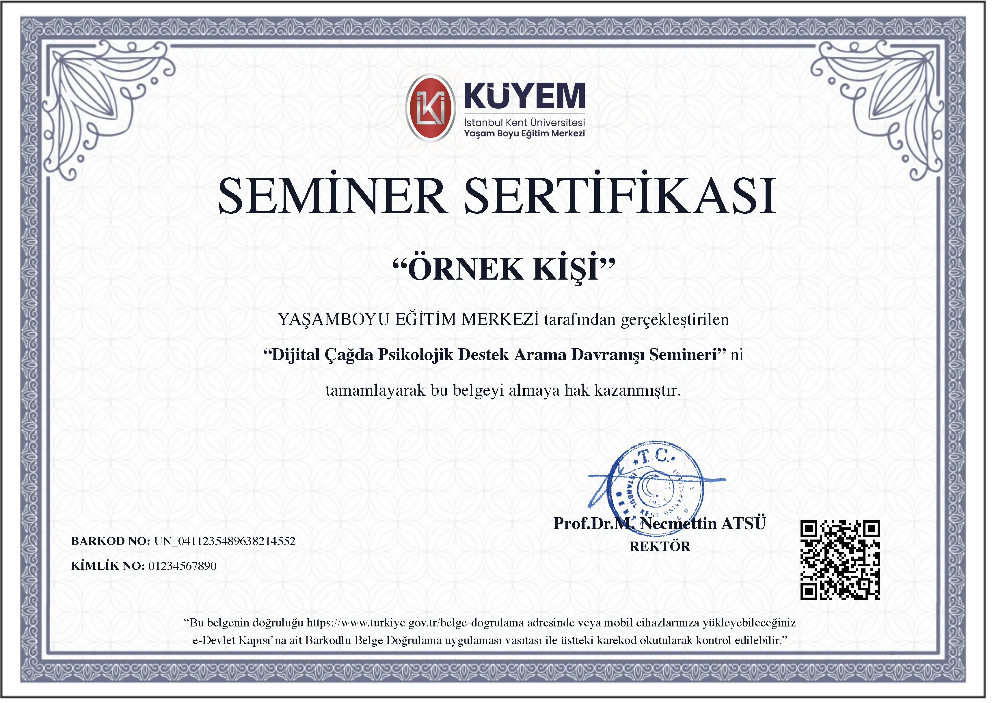 Dijital Çağda Psikolojik Destek Arama Davranışı Semineri