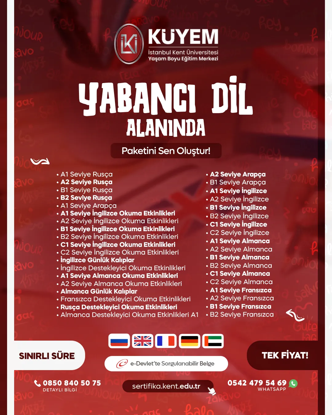 Yabancı Dil Alanına Özel Eğitimler - Kendi Paketini Oluştur