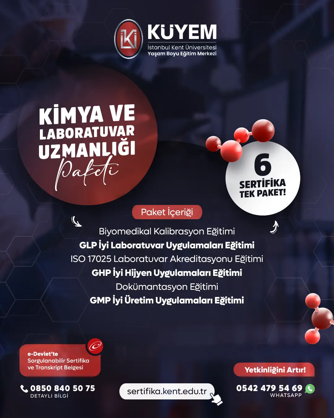Kimya Ve Laboratuvar Uzmanlığı 6 Sertifikalı Sertifika Paket Programı