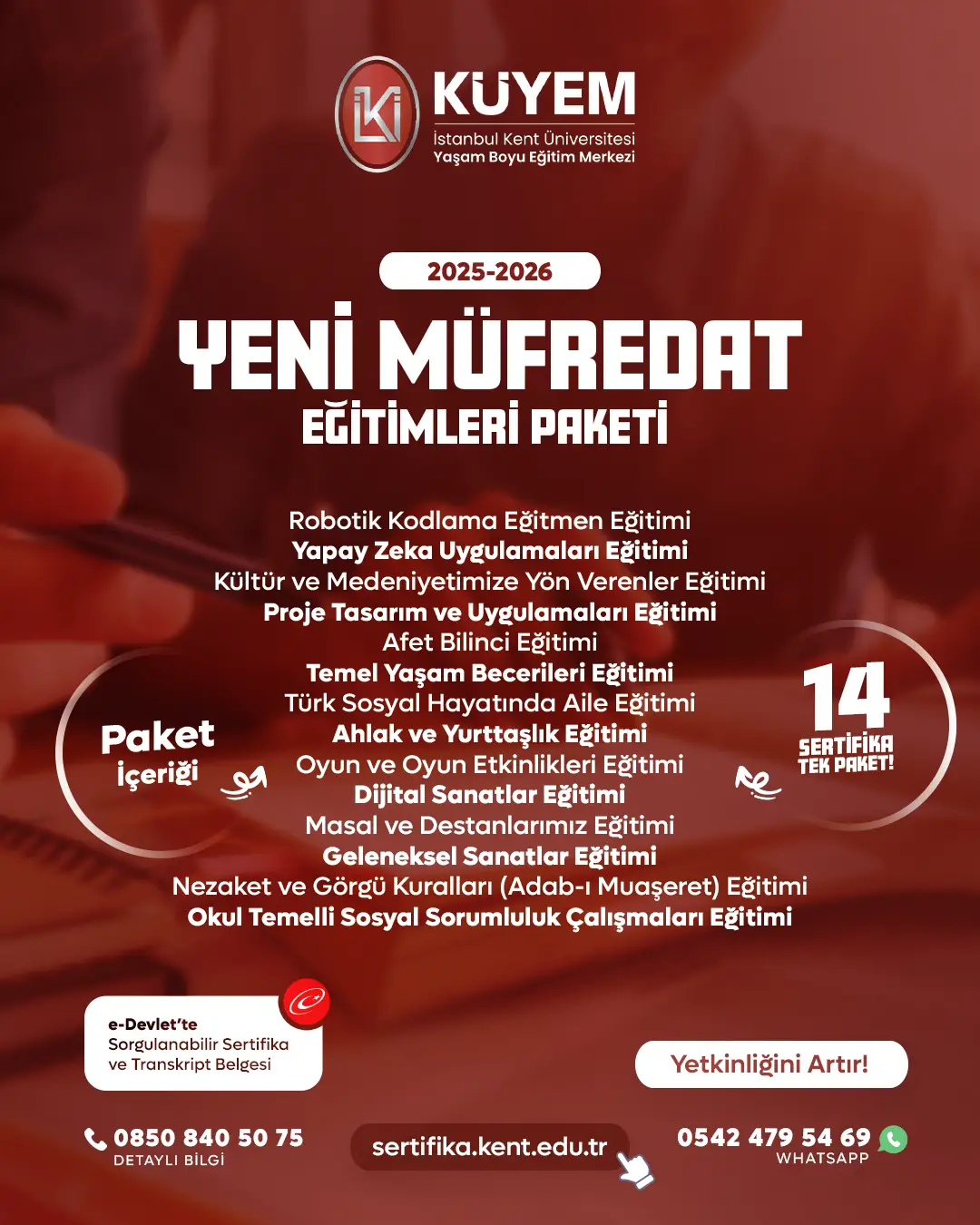 2025-2026 Yeni Müfredat Eğitimleri Sertifika Paket Programı