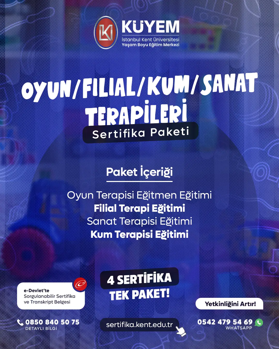 Oyun/Filial/Kum/Sanat Terapileri Sertifika Paket Programı