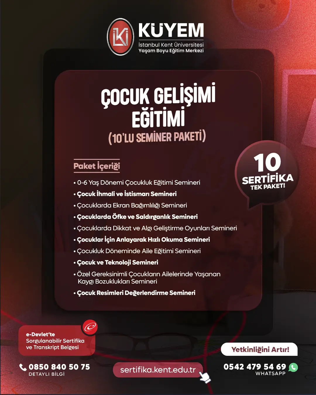 Çocuk Gelişimi Eğitimi (10'Lu Seminer Paketi) Sertifika Paket Programı
