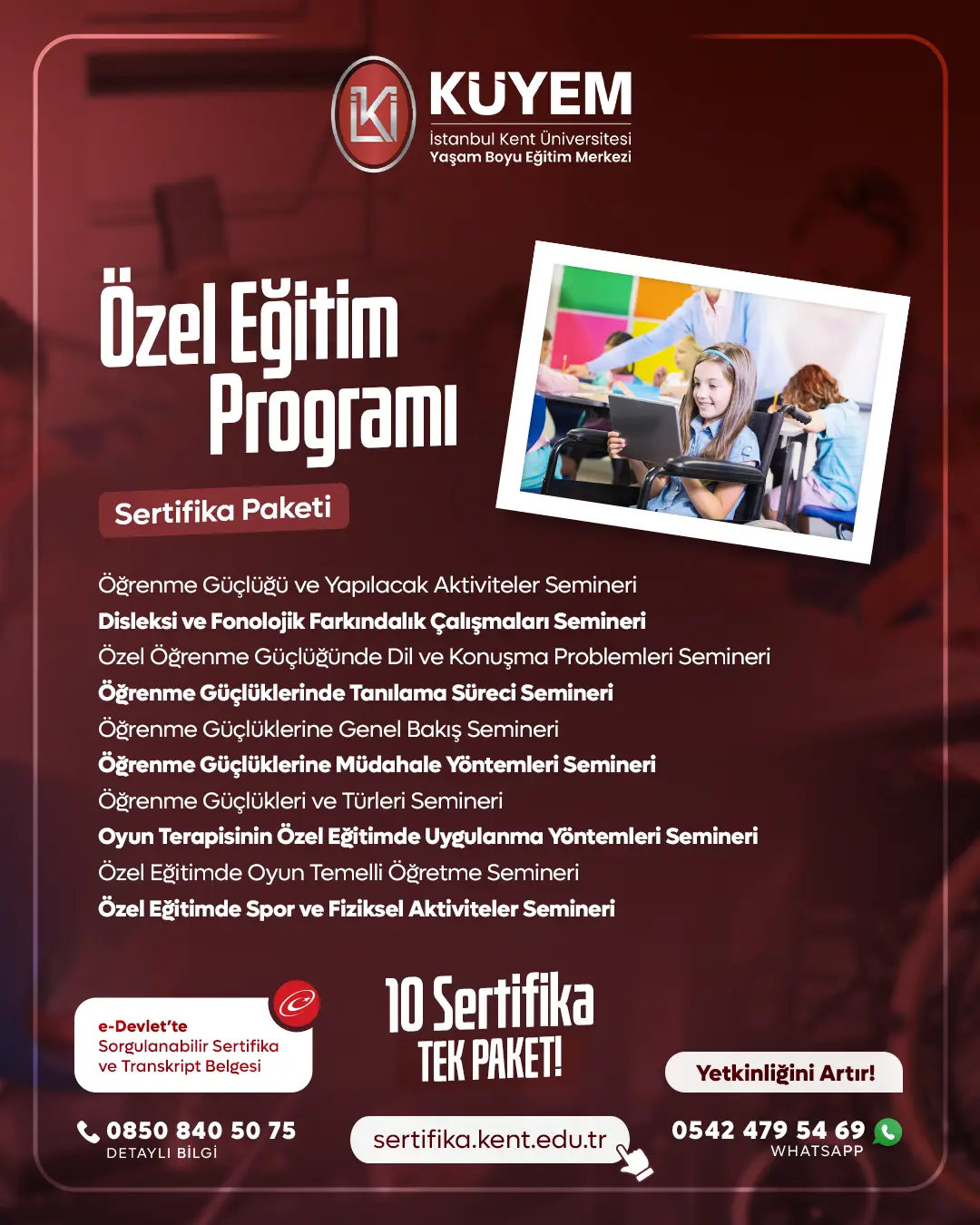 Özel Eğitim Programı (10'Lu Seminer Paketi) Sertifika Paket Programı