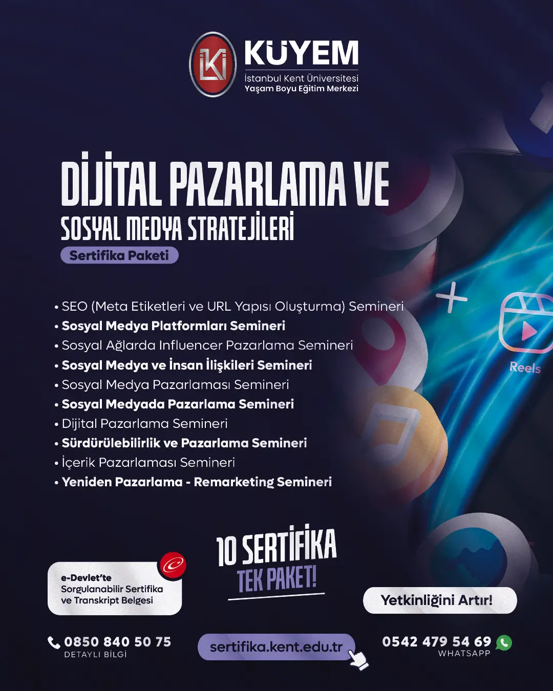 Dijital Pazarlama Ve Sosyal Medya Stratejileri Seminer Sertifika Paket Programı