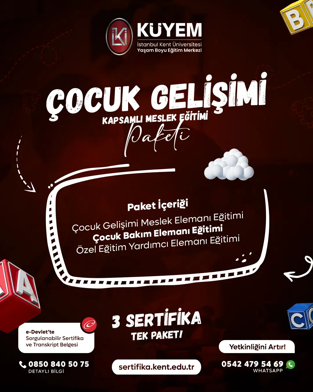 Çocuk Gelişimi Kapsamlı Meslek Eğitimi Sertifika Paket Programı