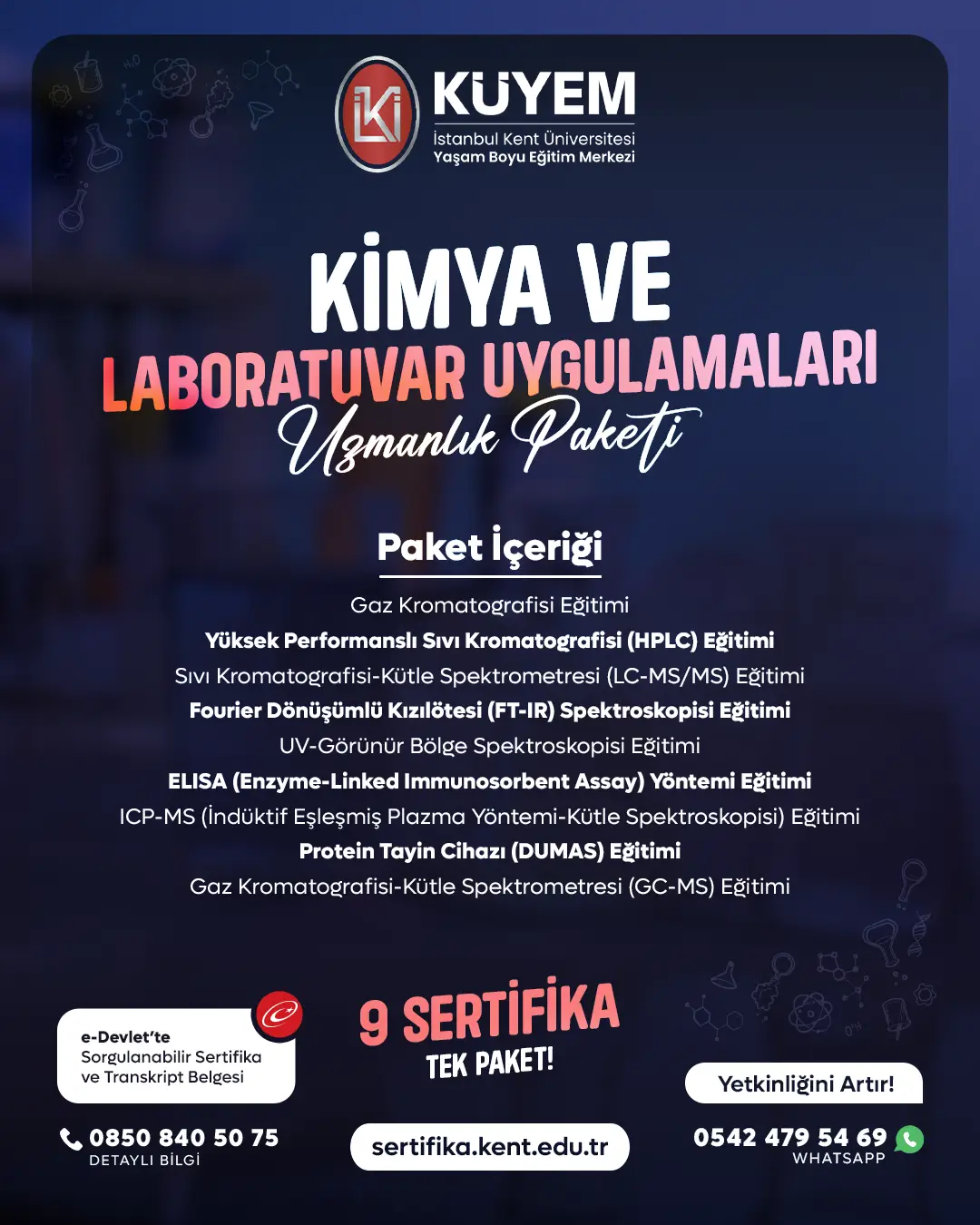 Kimya Ve Laboratuvar Uygulamaları Uzmanlık Sertifika Paket Programı