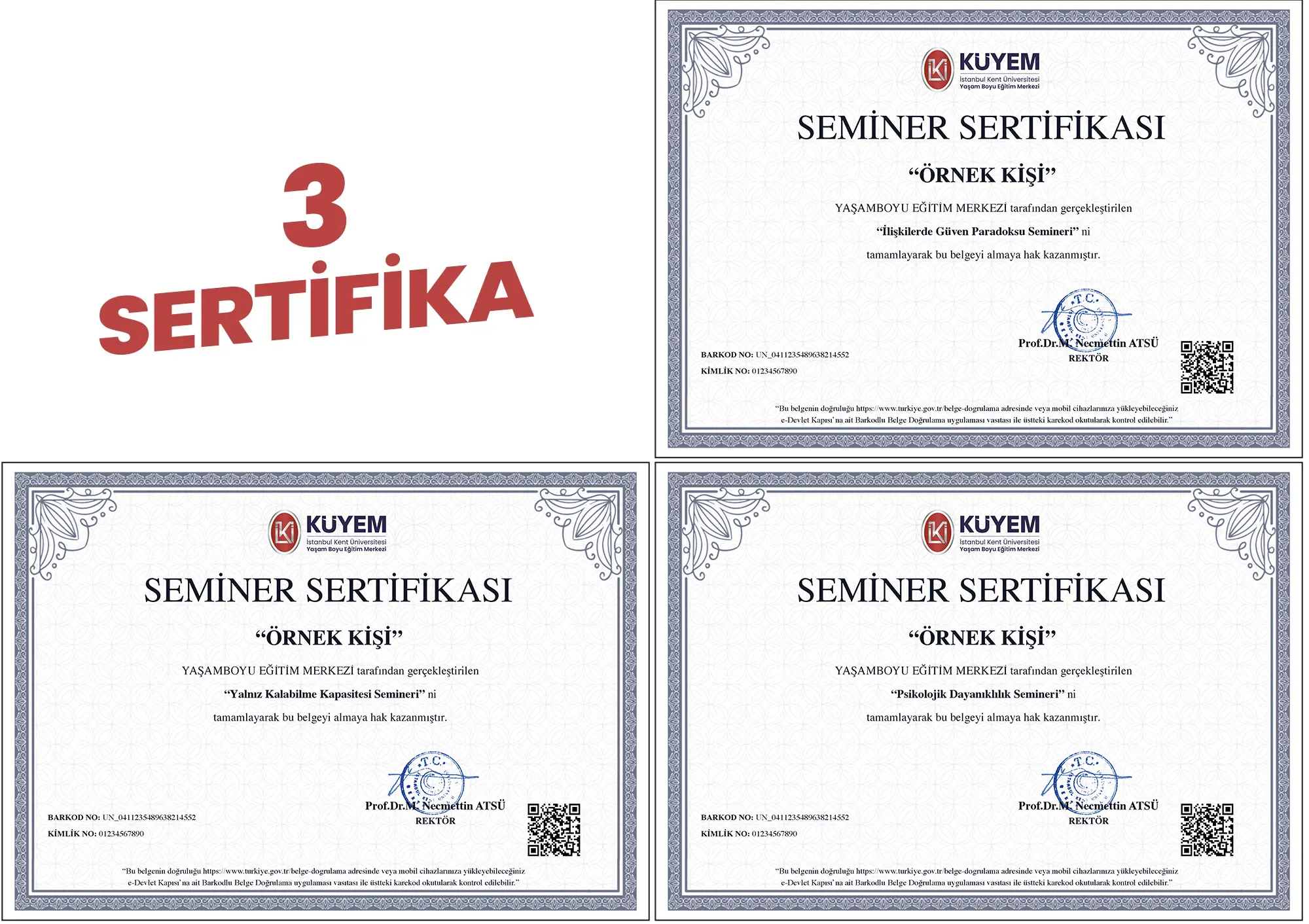 Modern Yaşamda Psikolojik Dayanıklılık ve İlişkisel Sağlık Üçlü Sertifika