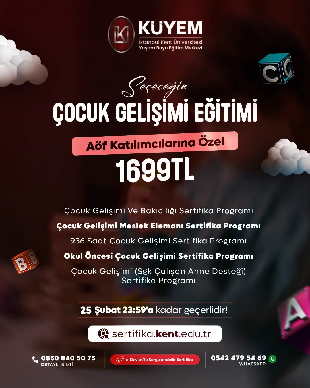 AÖF Özel Çocuk Gelişimi Eğitimlerinde Fırsat