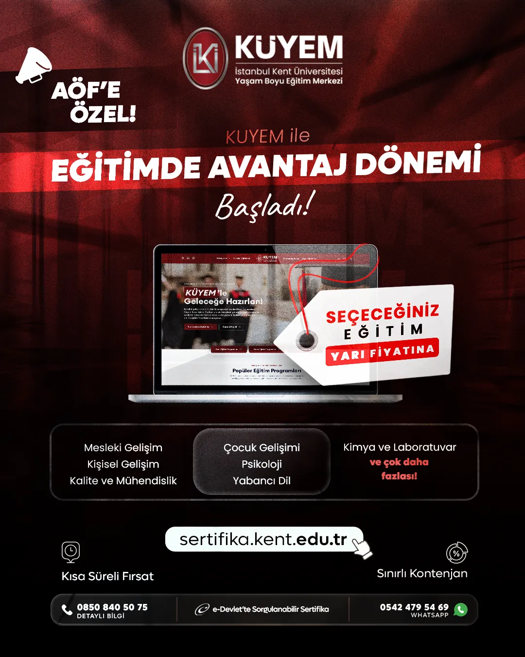 Seçeceğin Sertifika Programı AÖF'e Özel Yarı Fiyatına!