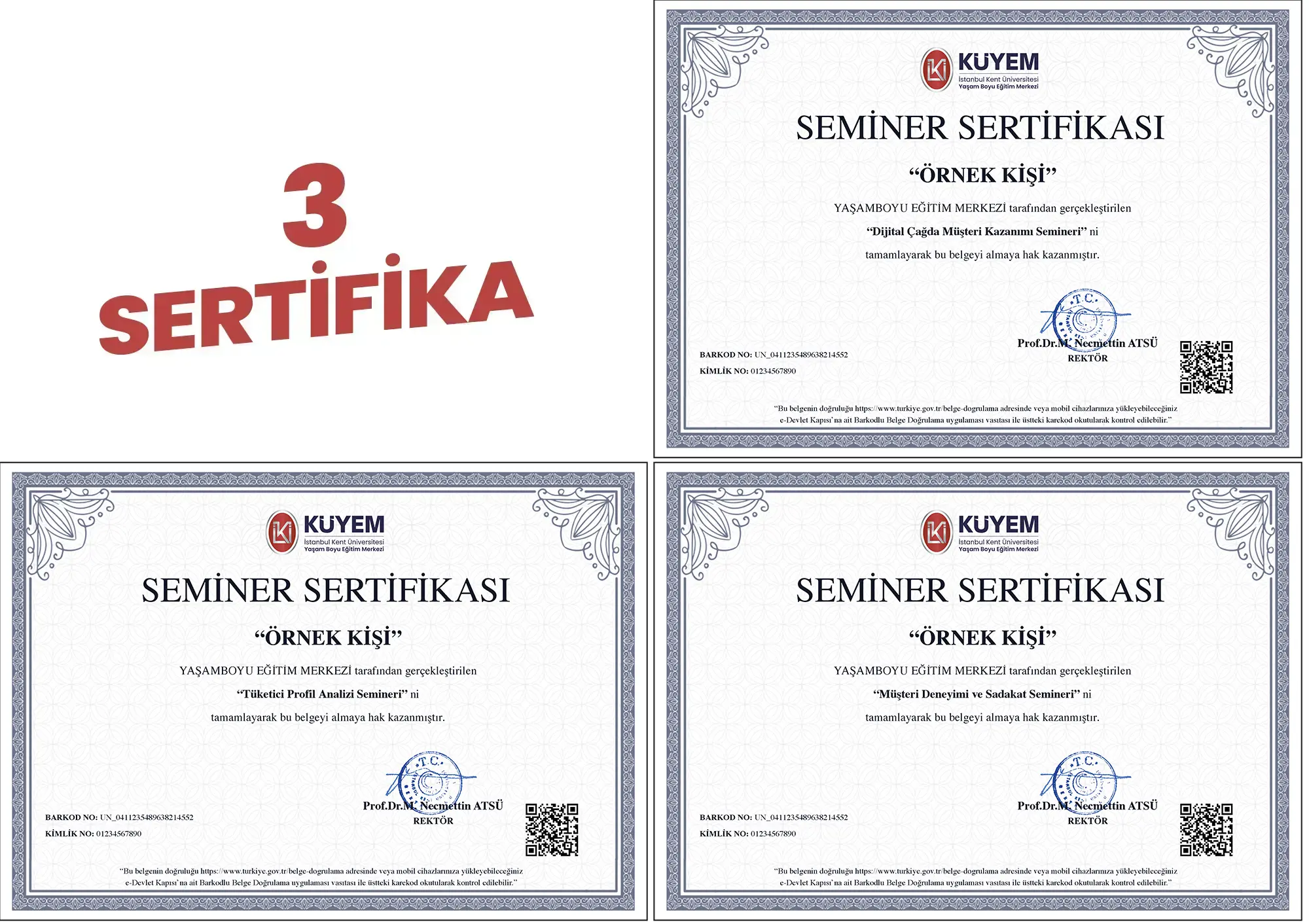 Dijital Çağda Müşteri Kazanımı / Tüketici Profil Analizi / Müşteri Deneyimi ve Sadakat Üçlü Sertifika