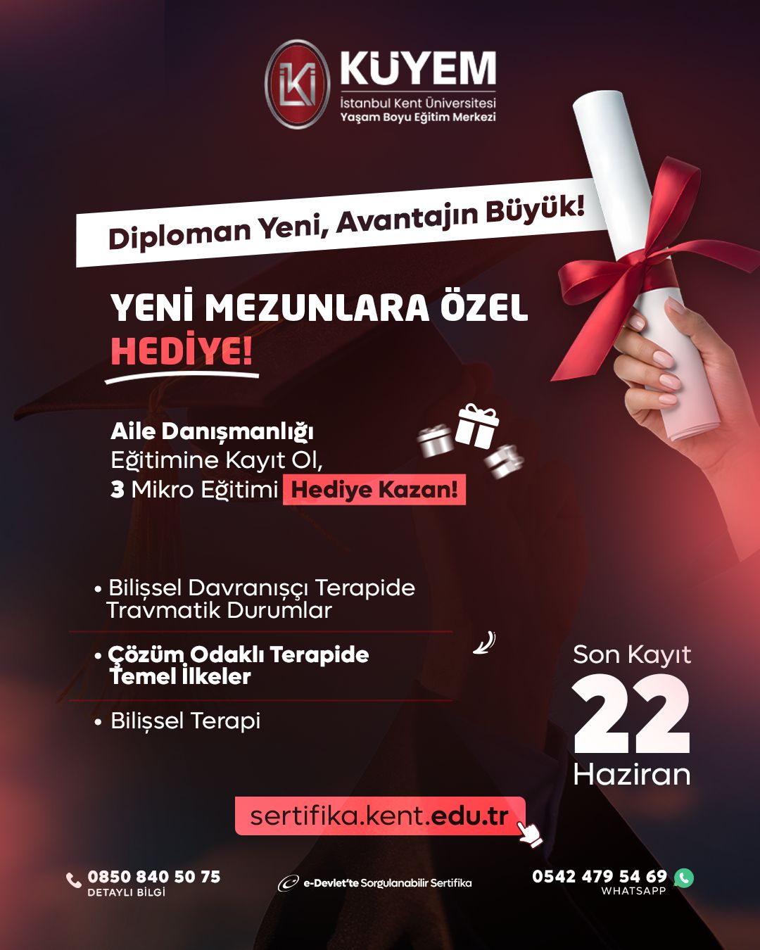 Yeni Mezun Öğrencilere Özel Aile Danışmanlığı Eğitim Programı / 3 Mikro Eğitim Hediye