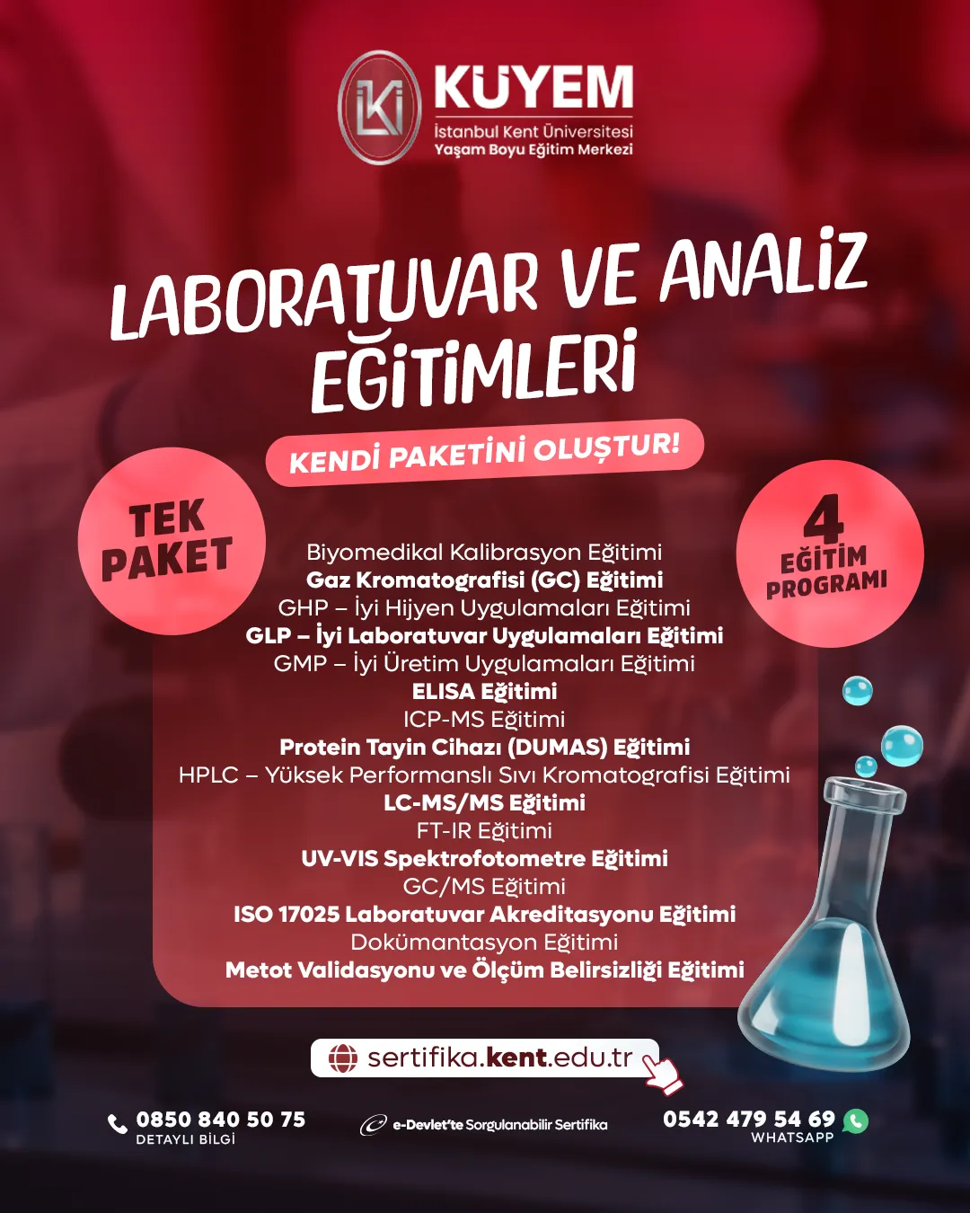 Laboratuvar ve Analiz Eğitimleri - Kendi Paketini Oluştur!