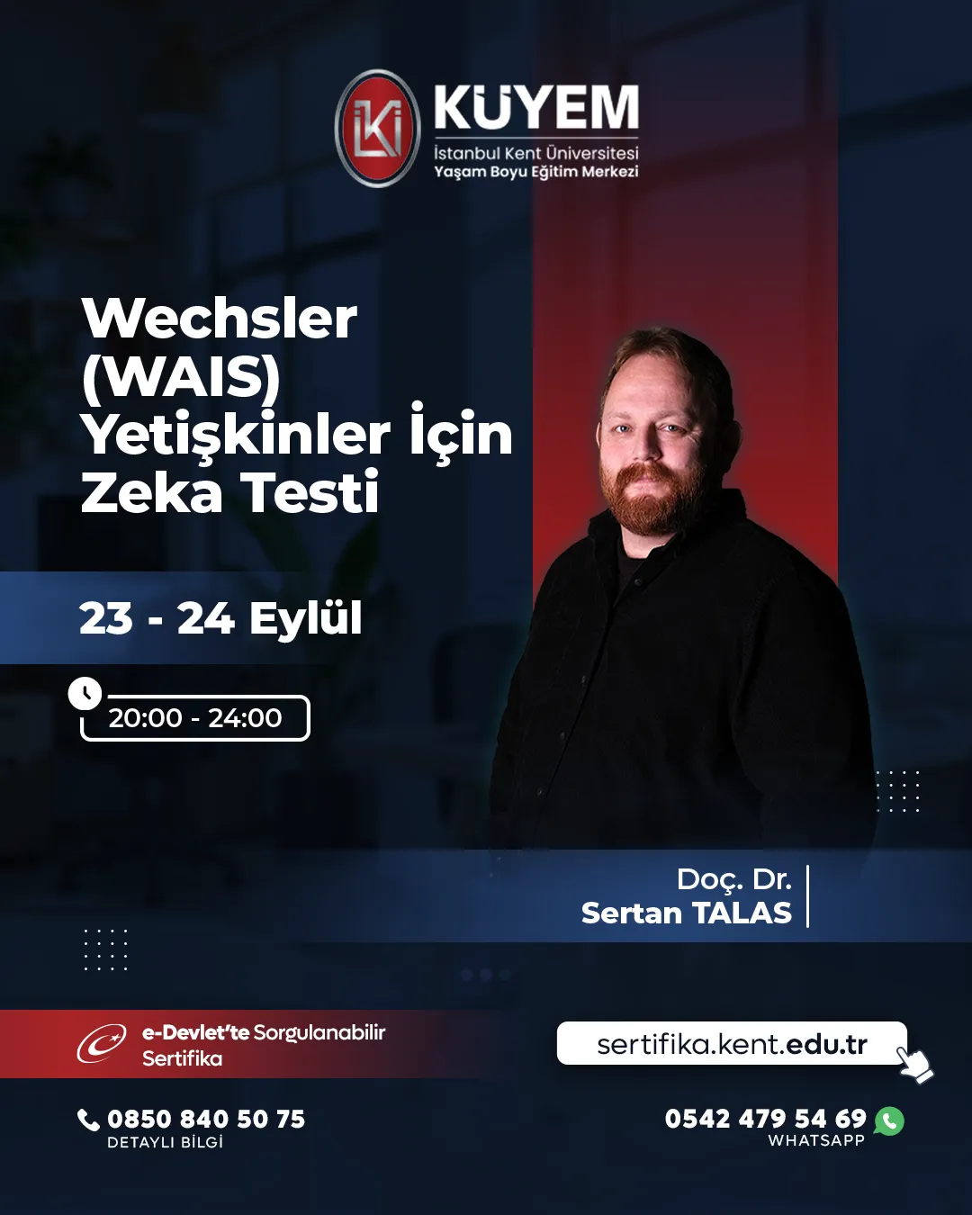 Wechsler (WAIS) Yetişkinler İçin Zeka Testi Sertifika Programı (CANLI)